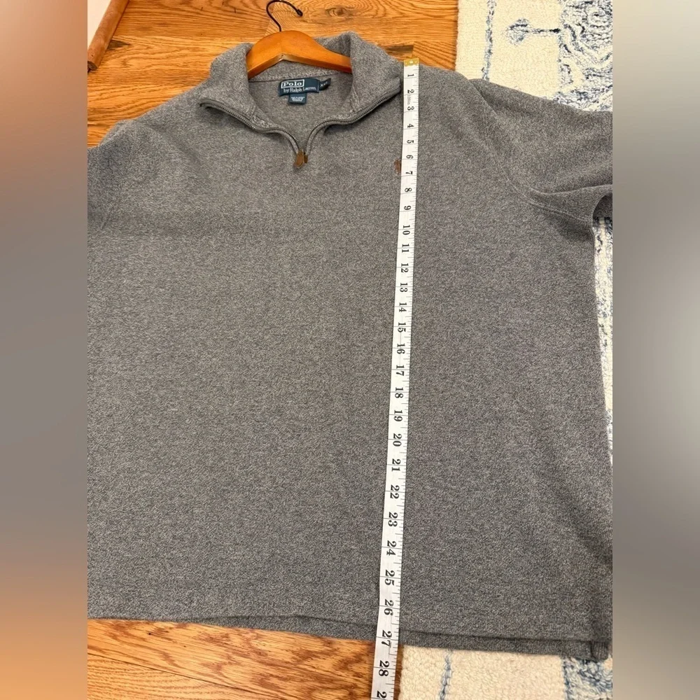 Polo Ralph Lauren Men's Gray 1/4 Zip Neck Pullover Cotton Sweater Size XXL